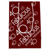 40歳と40歳モダンの誕生日 ミディアムペーパーバッグ (裏面)