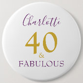 40歳と40歳モダンの誕生日 缶バッジ (正面)