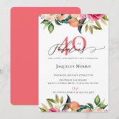 40歳にして最高の花のバースデー 招待状 (正面/裏面)