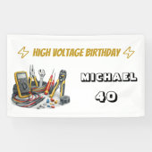 40歳になってもまだショッキングな電気工事士の誕生日パーティー 横断幕 (横)