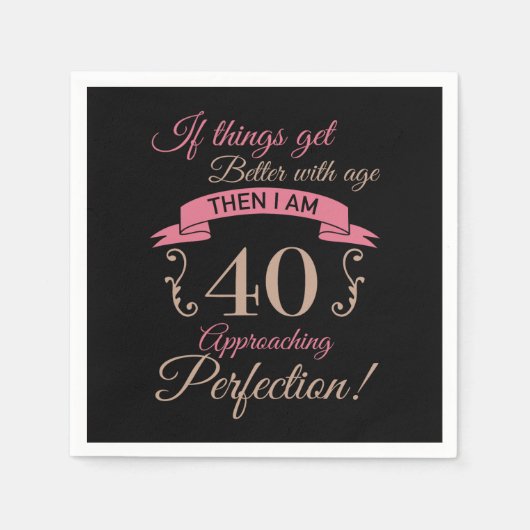 40歳になる誕生日 スタンダードカクテルナプキン (正面)