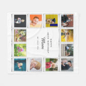 40歳のお母さんフォトコラージュテンプレート白 フリースブランケット (正面(横))