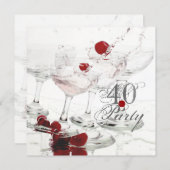 40歳のお祝い専攻のカスタマイズパーティー 招待状 (正面/裏面)