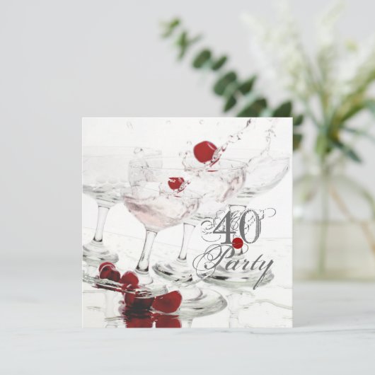 40歳のお祝い専攻のカスタマイズパーティー 招待状 (スタンド正面)