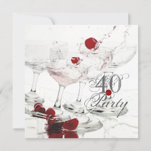 40歳のお祝い専攻のカスタマイズパーティー 招待状 (正面)