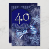 40歳のお祝い専攻のパーティー 招待状 (正面/裏面)