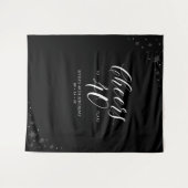 40歳のお祝い | モノクロ40歳の誕生日 タペストリー (正面(横))