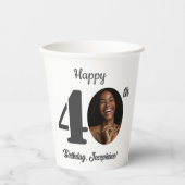 40歳のお誕生日おめでとうフォト 紙コップ (正面)
