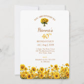 40歳のひまわり素朴フローラ写真 招待状 (正面)