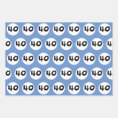 40歳のカラフル誕生日ラッピング紙 ラッピングペーパーシート (正面2)