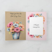 40歳のガーベラの花ピンクの誕生日 カード (内部)