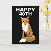 40歳のキツネの誕生日カード カード (黄色い花)