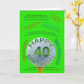 40歳のゴルフジョークの誕生日カード カード (黄色い花)