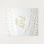 40歳のゴールド&ブラック バースデーパーティー 背景 タペストリー (正面(横))