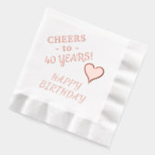 40歳のハッピーバースデー ハート 名前 どんな年齢でも 箔ナプキン (左)