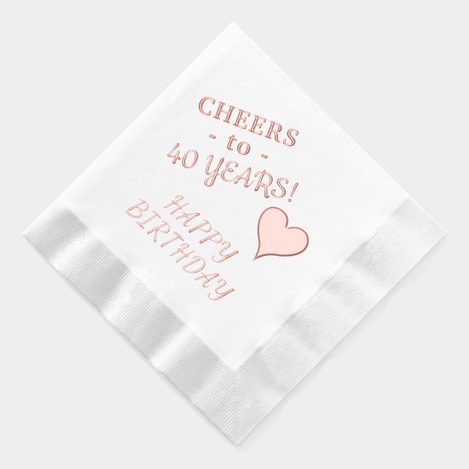 40歳のハッピーバースデー ハート 名前 どんな年齢でも 箔ナプキン (右)