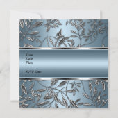 40歳のバースデーエレガントタブルーシルバーフローラ 招待状 (裏面)