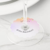 40歳のバースデーパーソナライズされたタストリングライト ワイングラスタグ (クローズアップ)