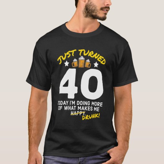 40歳のビールを飲んで40歳の誕生日飲G Tシャツ (正面)