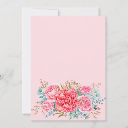 40歳のピンクフローラスペインの40歳の誕生日 招待状 (裏面)