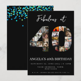 40歳のフォトモンタージュで素晴らしい 招待状
