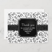 40歳のブラック/ホワイトの誕生日ナンバーパターン ポストカード (正面/裏面)