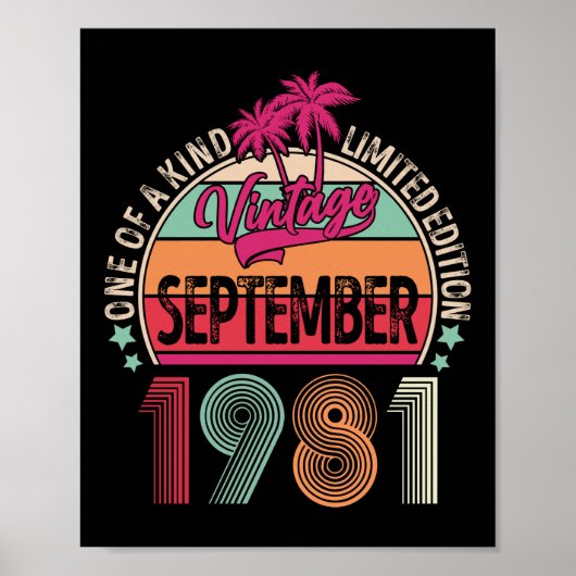 40歳のヴィンテージ 1981年9月 誕生日40周年 ポスター (正面)