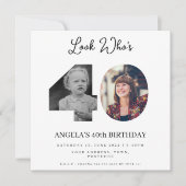 40歳の写真モザイク 誕生日パーティー 招待状 (正面)