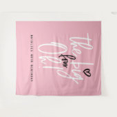 40歳の大きな節目!ピンクのガーリーな40歳の誕生日パーティー タペストリー (正面(横))