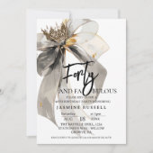 40歳の女性のための素晴らしい弓の誕生日パーティー 招待状 (正面)