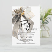 40歳の女性のための素晴らしい弓の誕生日パーティー 招待状 (スタンド正面)