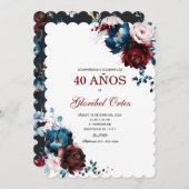 40歳の女性の招待状 招待状 (正面/裏面)