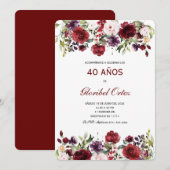 40歳の女性の招待状 招待状 (正面/裏面)