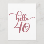 40歳の女性の誕生日おめでとう40 かわいい40歳 ポストカード (正面)