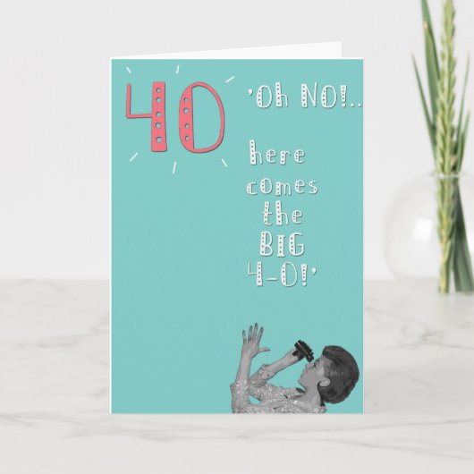 40歳の女性レトロスタイルカード シーズンカード (正面)