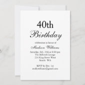 40歳の招待状タイムでシャンパンを飲む 招待状 (裏面)