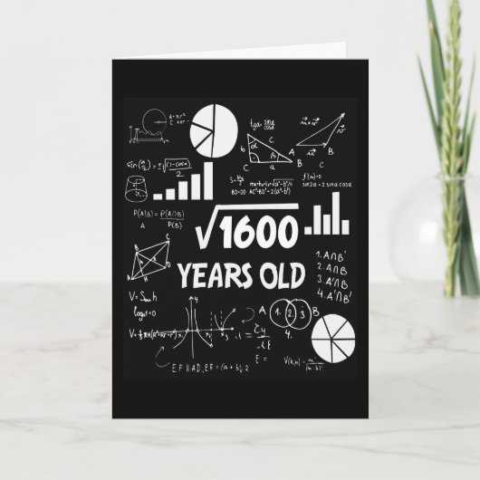 40歳の日の数学先生40歳の誕生日プレゼント カード (正面)