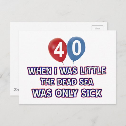 40歳の死んだ海の誕生日デザイン ポストカード (正面/裏面)