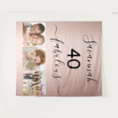 40歳の素敵なローズゴールドの写真名 タペストリー (正面(横))