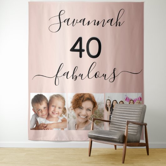 40歳の素敵なローズゴールドの写真名 タペストリー (インサイチュ)