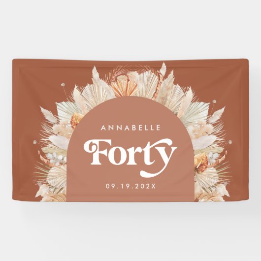 40歳の誕生モダン日 横断幕 (横)