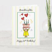 40歳の誕生日おばあちゃんケーキとハート カード (正面)