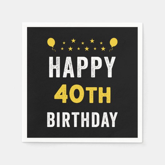 40歳の誕生日おめでとうございますお祝い スタンダードカクテルナプキン (正面)