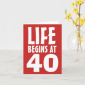 40歳の誕生日おめでとうカード 人生は40歳から カード (黄色い花)