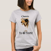 40歳の誕生日おめでとうシャンパングラス Tシャツ (正面)