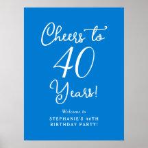 40歳の誕生日おめでとうブルーのウェルカムサイン