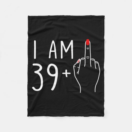 40歳の誕生日おめでとう39+1中指 フリースブランケット (正面)