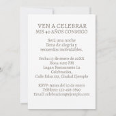 40歳の誕生日おめでとう!アステカ風カスタム写真招待状 招待状 (裏面)