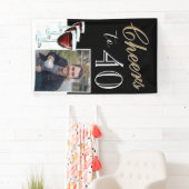 40歳の誕生日おめでとう エレガントな赤ワインの写真 40歳の誕生日 横断幕 (インサイチュ)