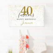 40歳の誕生日おめでとう エレガントゴールドとブラック 横断幕 (インサイチュ)